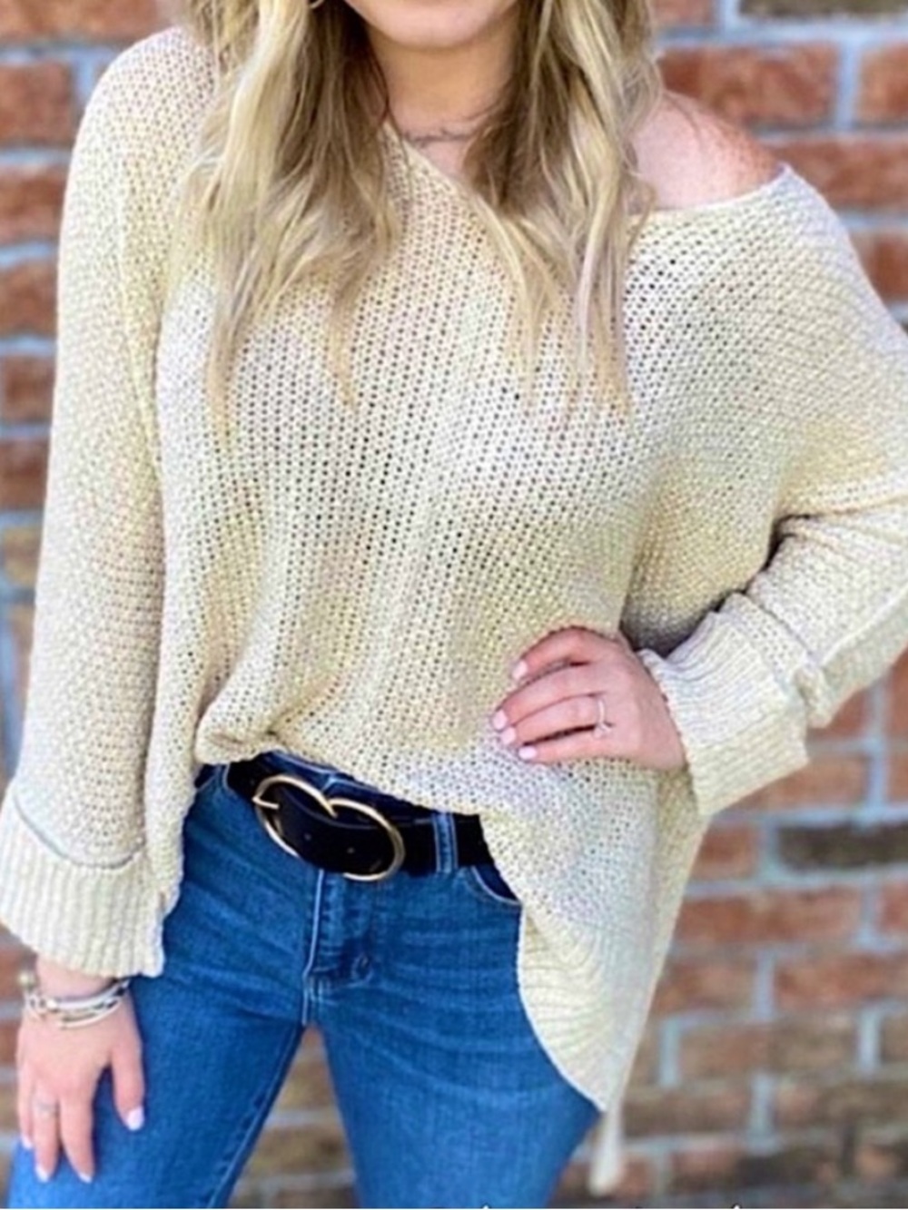 Before You, Stone Off-Shoulder Knit Sweater - Women